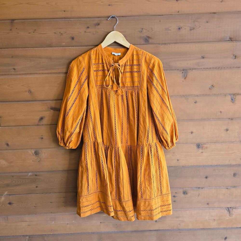 Anthropologie Shoshanna Marta Dress Mini 0 Mango Boho Cottagecore NWOT $425 - Picture 2 of 6